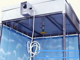 In the photo - shower awning with heating In the photo - shower awning with heating