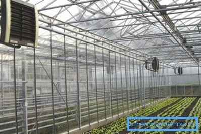 In the photo - electric heating radiators installed in the greenhouse