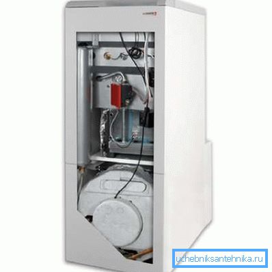 In the photo - gas boiler with a capacity of indirect heating. In the photo - gas boiler with a capacity of indirect heating.