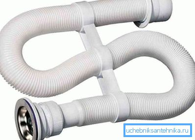 On the photo - corrugated siphon