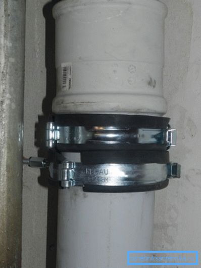 On a photo - collars for elimination of a leak On a photo - collars for elimination of a leak
