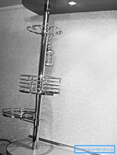 On the photo - chrome pipe in the design of the kitchen