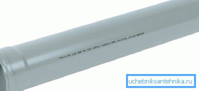 On the photo - sewer pipe with a diameter of 110 mm