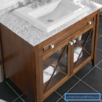In the photo - the design with a mortise sink. In the photo - the design with a mortise sink.