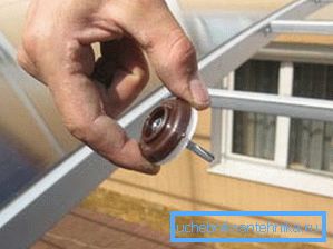 On the photo - fasteners for polycarbonate sheets On the photo - fasteners for polycarbonate sheets