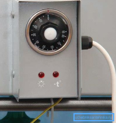 In the photo - summer shower with thermostat In the photo - summer shower with thermostat