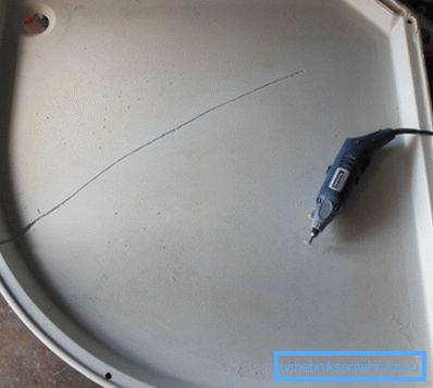 In the photo: it is better not to wait for the crack to disperse over a large part of the surface; the sooner you get to work, the better