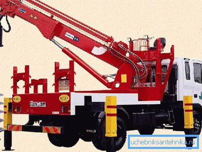 The photo shows a mobile unit for drilling wells. The photo shows a mobile unit for drilling wells.
