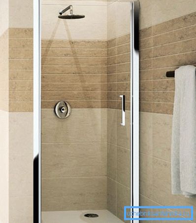 In the photo - installation of a shower in a niche In the photo - installation of a shower in a niche