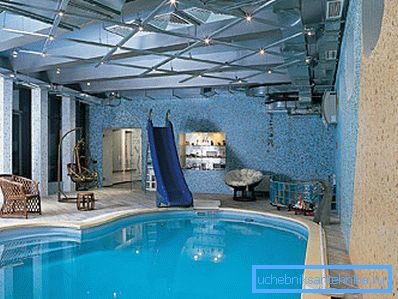 In the photo you can see the air ducts located above the water under the ceiling. In the photo you can see the air ducts located above the water under the ceiling.