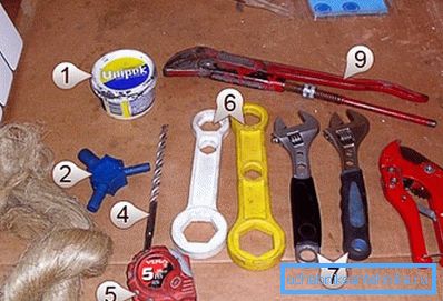 In the photo - a set of tools to replace the radiator In the photo - a set of tools to replace the radiator