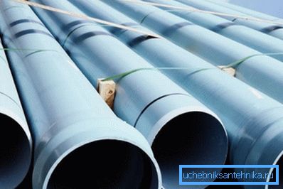 In the photo - pressure pipes made of large diameter PVC. In the photo - pressure pipes made of large diameter PVC.