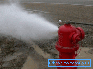 In the photo: the outdoor water supply of the fire-fighting installation must be periodically tested for its performance. In the photo: the outdoor water supply of the fire-fighting installation must be periodically tested for its performance.