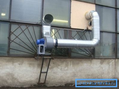 On the photo - an equipped air exchange system at an industrial enterprise. On the photo - an equipped air exchange system at an industrial enterprise.