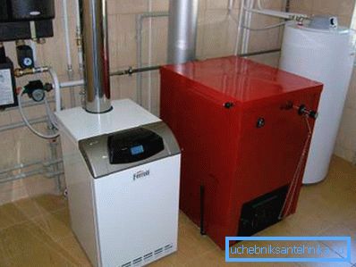 In the photo heating equipment FERROLI in the boiler house of a country house In the photo heating equipment FERROLI in the boiler house of a country house
