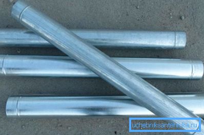 In the photo - galvanized ventilation pipes In the photo - galvanized ventilation pipes