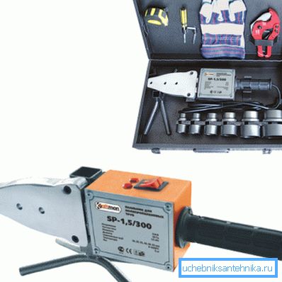 In the photo - a soldering iron for the polypropylene pipeline In the photo - a soldering iron for the polypropylene pipeline