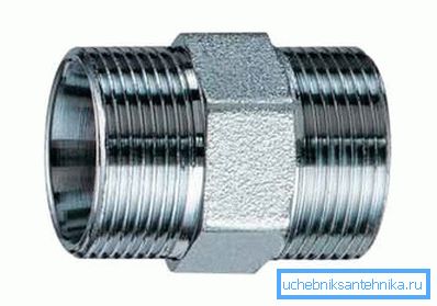 In the photo - an adapter with metric cutting on the inch