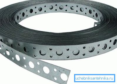 In the photo - punched tape for suspension of the ventilation box