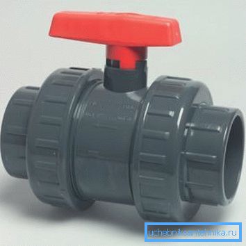 On the photo - plastic ball valve On the photo - plastic ball valve