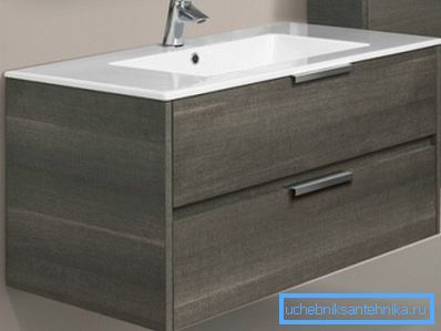 On the photo - hanging furniture stand washbasin with sink On the photo - hanging furniture stand washbasin with sink