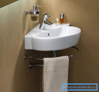 On the photo - hanging sink with open siphon On the photo - hanging sink with open siphon