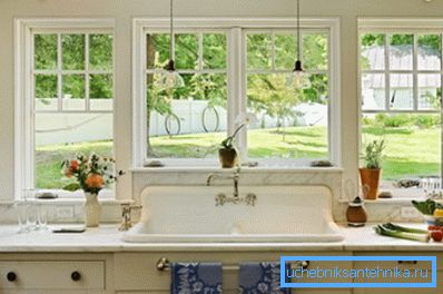 The photo shows a panoramic view of the courtyard from the kitchen window. The photo shows a panoramic view of the courtyard from the kitchen window.