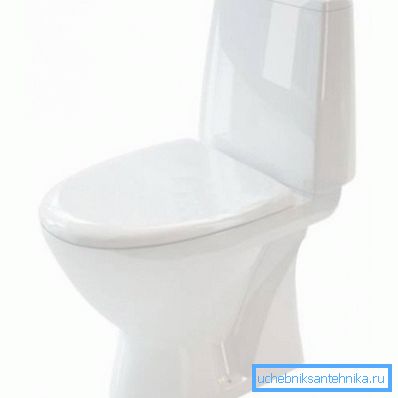 The photo shows an example of a product with an outlet process extending into the floor.