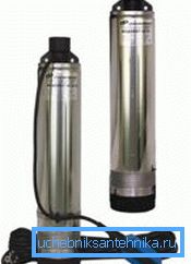 The photo shows the appearance of modern deep-well centrifugal pumps. The photo shows the appearance of modern deep-well centrifugal pumps.