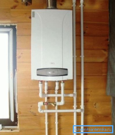 In the photo - an example of tying gas boiler. In the photo - an example of tying gas boiler.