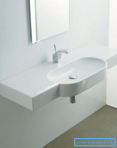 In the photo - an example of a suspended installation option