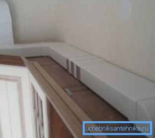 In the photo - an example of laying a rectangular pipe In the photo - an example of laying a rectangular pipe
