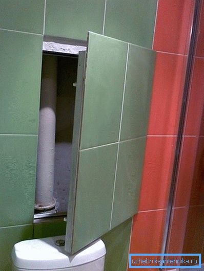 In the photo - we are hiding the sewer behind the false wall