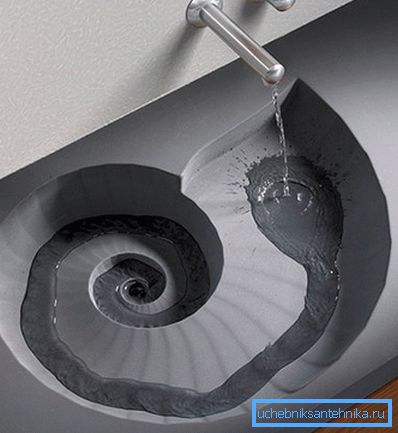 In the photo is a sink that fully justified its name. In the photo is a sink that fully justified its name.