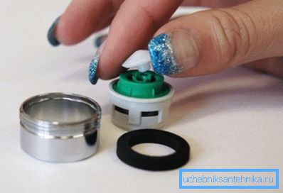 In the photo - disassembly of the aerator In the photo - disassembly of the aerator