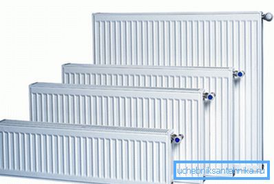 In the photo: the size of steel radiators can be very different, so it’s easy to choose the best option.