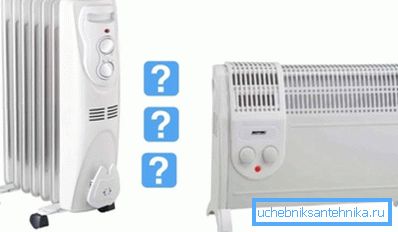 In the photo: a comparison of the convector and the oil radiator will help you decide what is best for your conditions of use. In the photo: a comparison of the convector and the oil radiator will help you decide what is best for your conditions of use.