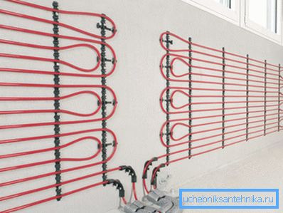 In the photo - wall heating system before facing with decorative materials. In the photo - wall heating system before facing with decorative materials.