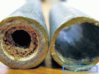 In the photo - the pipe before and after washing. In the photo - the pipe before and after washing.