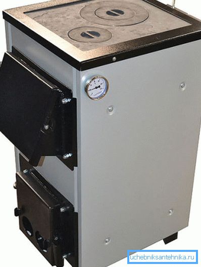 In the photo - 15 kW solid fuel boiler