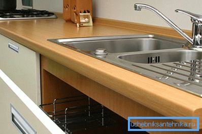 In the photo - installed stainless steel washbasin In the photo - installed stainless steel washbasin