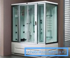 In the photo: a bath combined with a shower is not only a functional, but also quite an attractive solution. In the photo: a bath combined with a shower is not only a functional, but also quite an attractive solution.