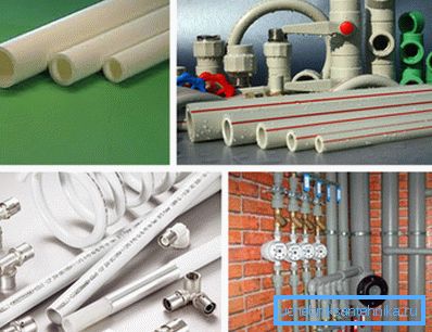 In the photo - types of polymer products for heating systems
