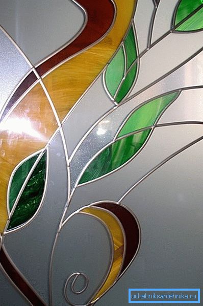 In the photo - stained glass in the design of partitions In the photo - stained glass in the design of partitions