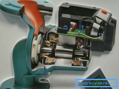 In the photo - a water pump for heating in the section In the photo - a water pump for heating in the section