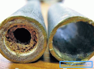 In the photo: the pipes can look like this after a long period of operation, and cleaning the pipelines allows the system to be brought back to its original appearance In the photo: the pipes can look like this after a long period of operation, and cleaning the pipelines allows the system to be brought back to its original appearance
