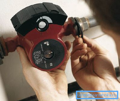 In the photo - the completion of the installation of the pump