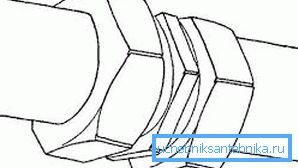 2513 The figure shows the threaded connection of the heating pipes made by the coupling
