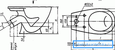 The diagram shows the main dimensions of the sanitary device The diagram shows the main dimensions of the sanitary device