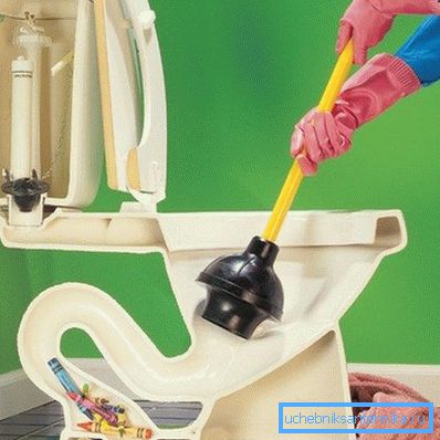 The diagram - the principle of cleaning sewage plunger